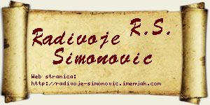 Radivoje Simonović vizit kartica